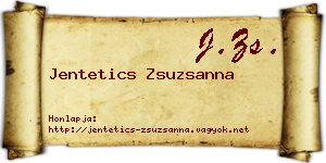 Jentetics Zsuzsanna névjegykártya